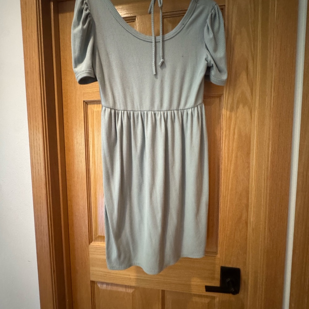 Magnolia Light Sage Green Ribbed Mini Dress